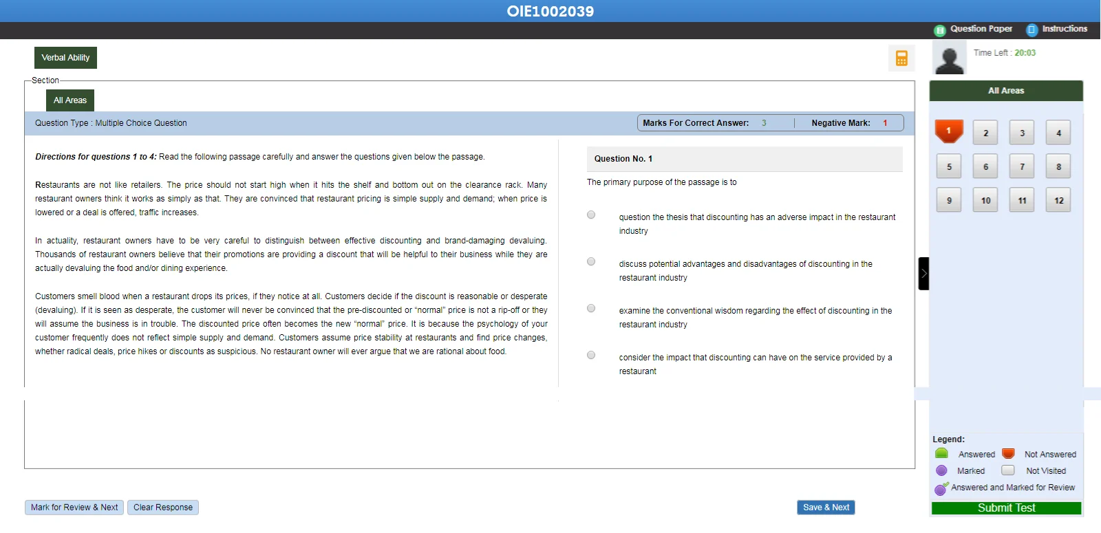 CBT Exam Mock Test Template