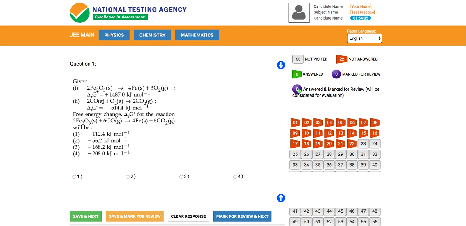 CBT Exam Template